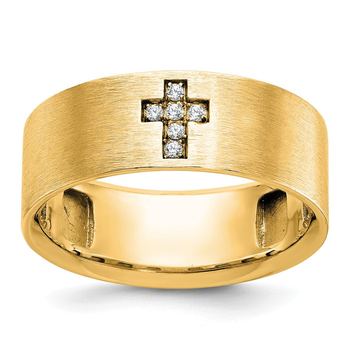 Buy Exclusive 10K IBGoodman Men's Diamond Cross Ring - 1/20 Carat, Stylish Finish-1