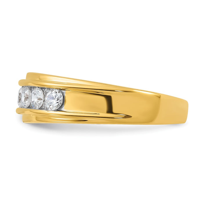 Buy Exclusive 14K Gold Men's Polished Diamond Ring - 7/8 Carat Luxury Value-5