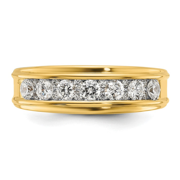 Buy Exclusive 14K Gold Men's Polished Diamond Ring - 7/8 Carat Luxury Value-4