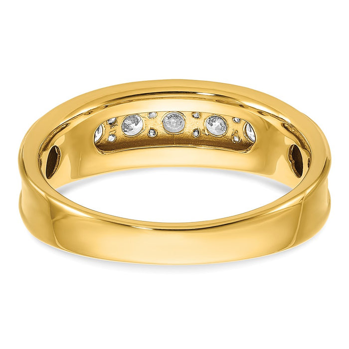 Buy Exclusive 14K Gold Men's Polished Diamond Ring - 7/8 Carat Luxury Value-6