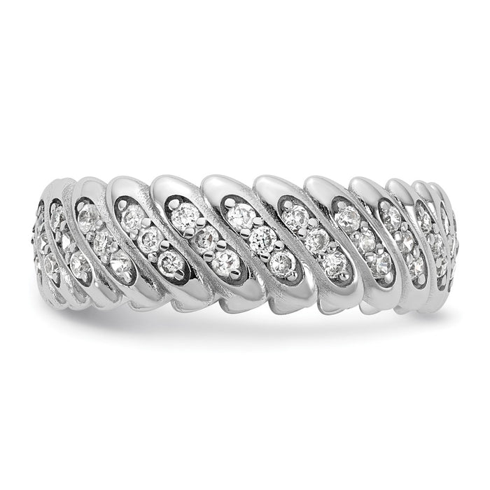 High-Quality 14K White Gold Diamond Band Ring Setting - Size 7 - Stylish Value-3