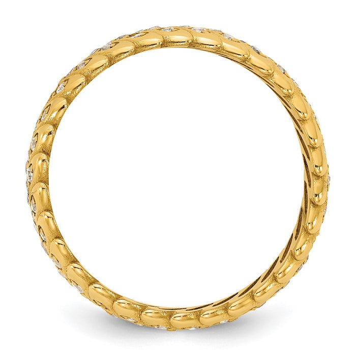 Order Stylish 14K Yellow Gold Polished Diamond Band Ring - Size 12, Luxury Value-2