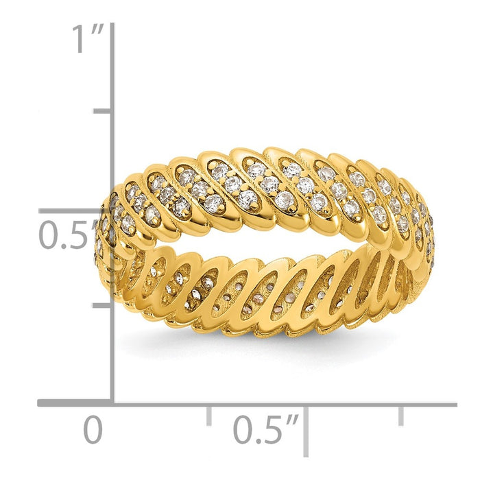 Order Stylish 14K Yellow Gold Polished Diamond Band Ring - Size 12, Luxury Value-4