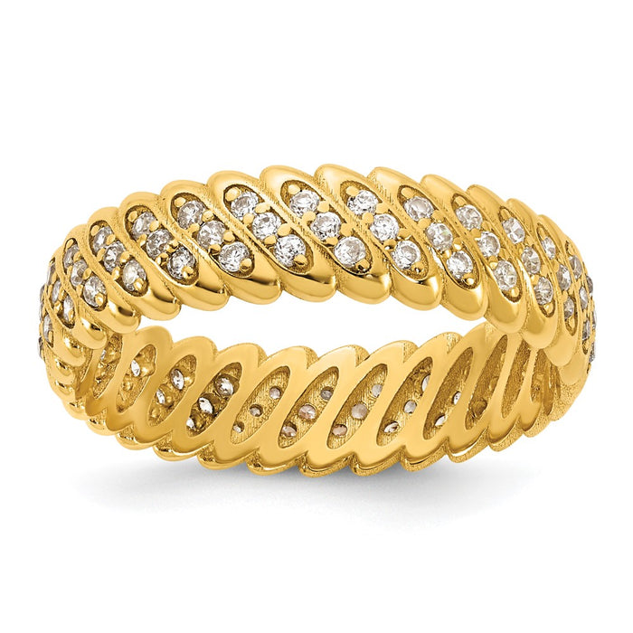 Shop Stylish 14K Yellow Gold Polished Diamond Band Ring - Size 9, Luxury Value-1