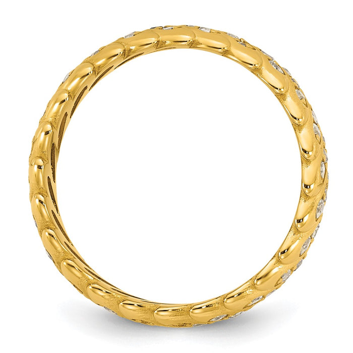 Shop Stylish 14K Yellow Gold Polished Diamond Band Ring - Size 9, Affordable Luxury-2