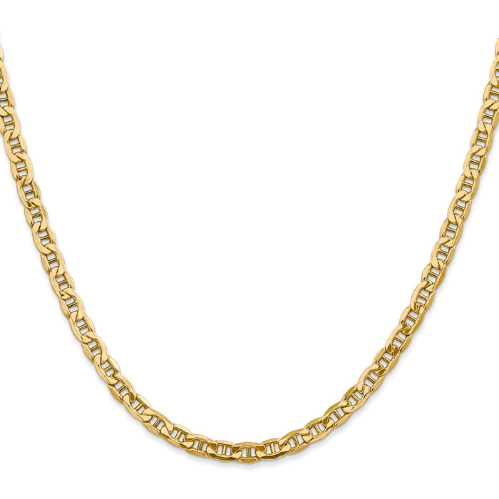 Buy 14K Gold 16-Inch 4mm Semi-Solid Anchor Chain - Stylish & Affordable!-2