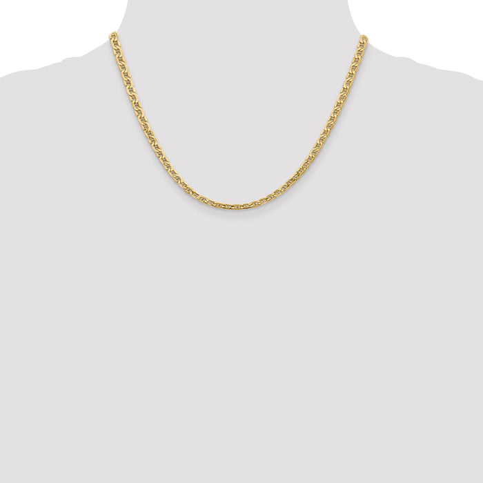 Buy Exclusive 14K Gold 18-Inch 4mm Semi-Solid Anchor Chain, Stylish & Durable-4