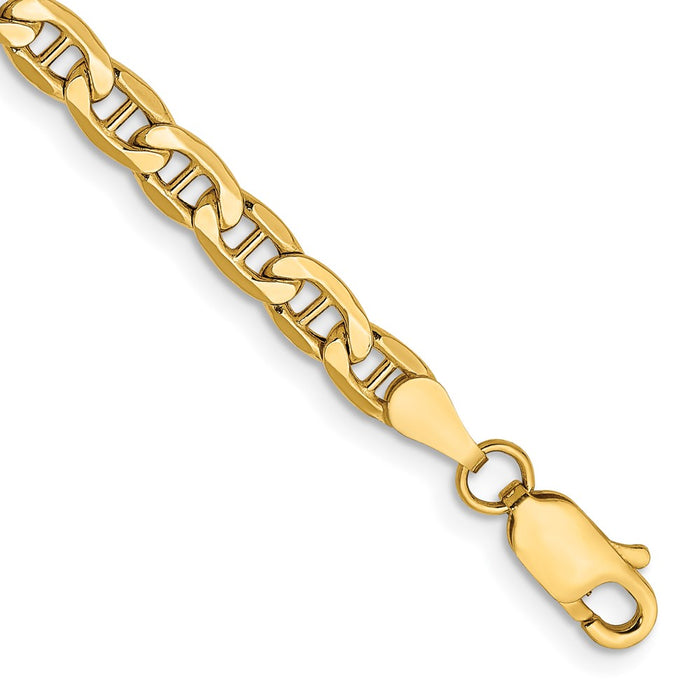 High-Quality 14K Gold 4mm Semi-Solid Anchor Chain - Stylish & Affordable-1