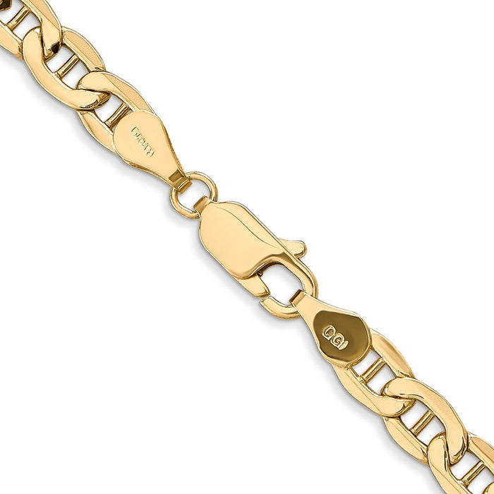 Buy 14K Gold 24-Inch 4.75mm Semi-Solid Anchor Chain - Stylish Lobster Clasp-3