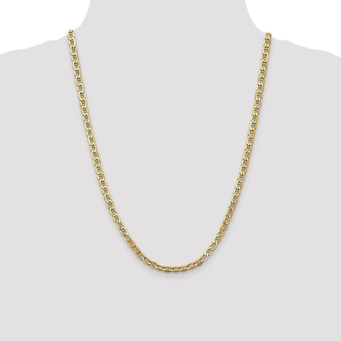 Buy 14K Gold 24-Inch 4.75mm Semi-Solid Anchor Chain - Stylish Lobster Clasp-4