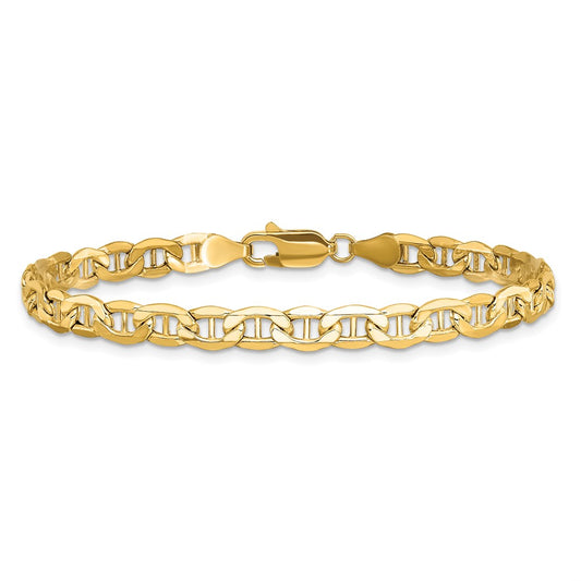 Buy Stylish 14K Gold 8-Inch Semi-Solid Anchor Bracelet, 4.75mm Clasp