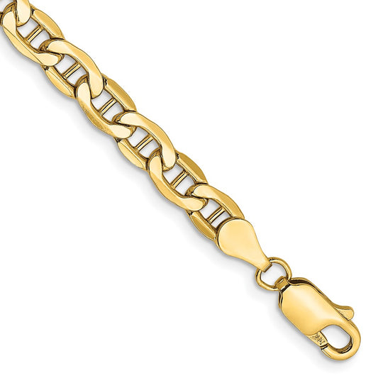 Buy Stylish 14K Gold 8-Inch Semi-Solid Anchor Bracelet, 4.75mm Clasp