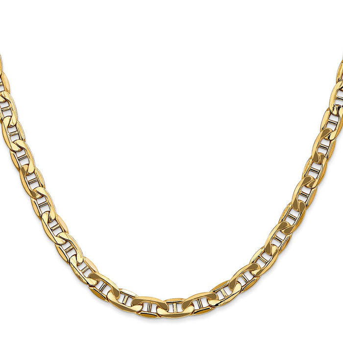 Buy Stylish 14K Gold 22-Inch 5.5mm Semi-Solid Anchor Chain - Luxury Quality!-2