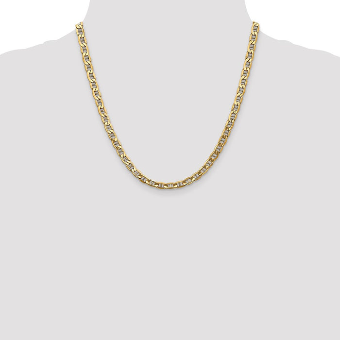 Shop Stylish 14K Gold 20-Inch 5.5mm Semi-Solid Anchor Chain - Luxury Look-4