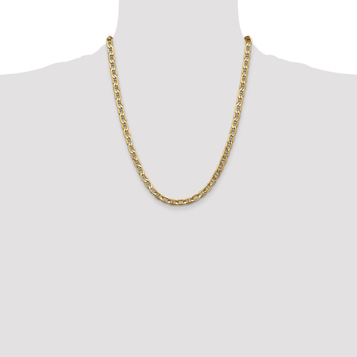 Buy Stylish 14K Gold 22-Inch 5.5mm Semi-Solid Anchor Chain - Luxury Quality!-4
