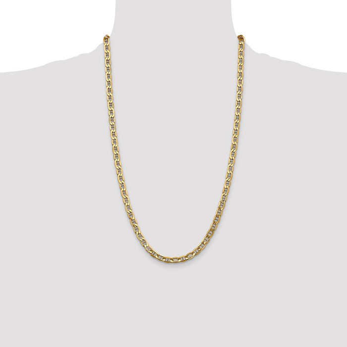 Buy Stylish 14K Gold 26-Inch 5.5mm Semi-Solid Anchor Chain - Luxury Quality-4