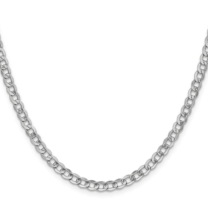 Shop Stylish 14K White Gold 22-Inch Curb Chain, 4.3mm Links - Luxury Value!-2