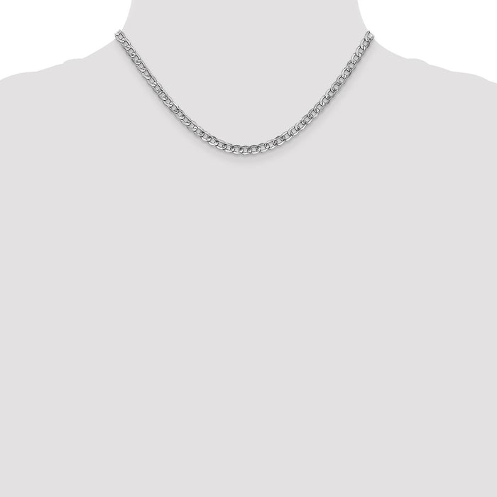Shop Stylish 14K White Gold Semi-Solid Curb Chain 16-Inch, 4.3mm-4