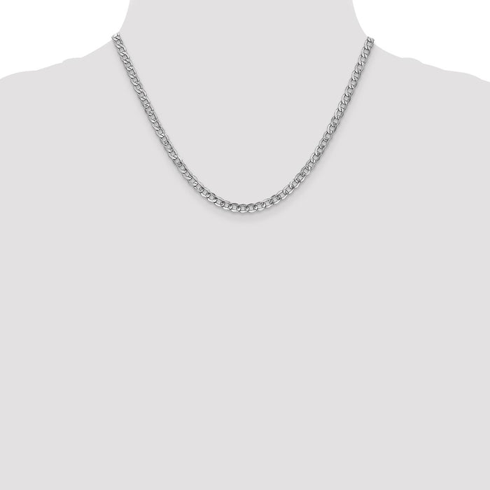 Buy Affordable 14K White Gold 18-Inch Curb Chain - 4.3mm, Stylish Design-4