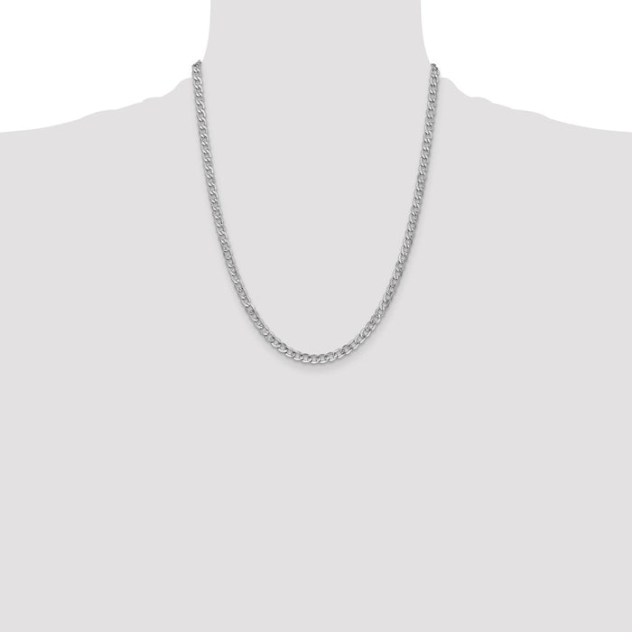 Shop Stylish 14K White Gold 22-Inch Curb Chain, 4.3mm Links - Luxury Value!-4