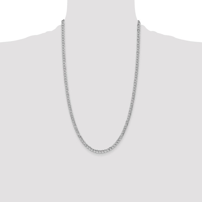 Buy 14K White Gold 26-Inch Curb Chain - Stylish 4.3mm Links, Luxury Value-4