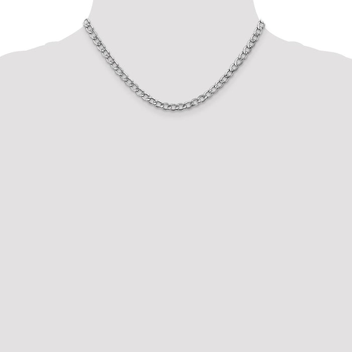High-Quality 14K White Gold 16-Inch Curb Chain with 5.25mm Links | Stylish Value-4