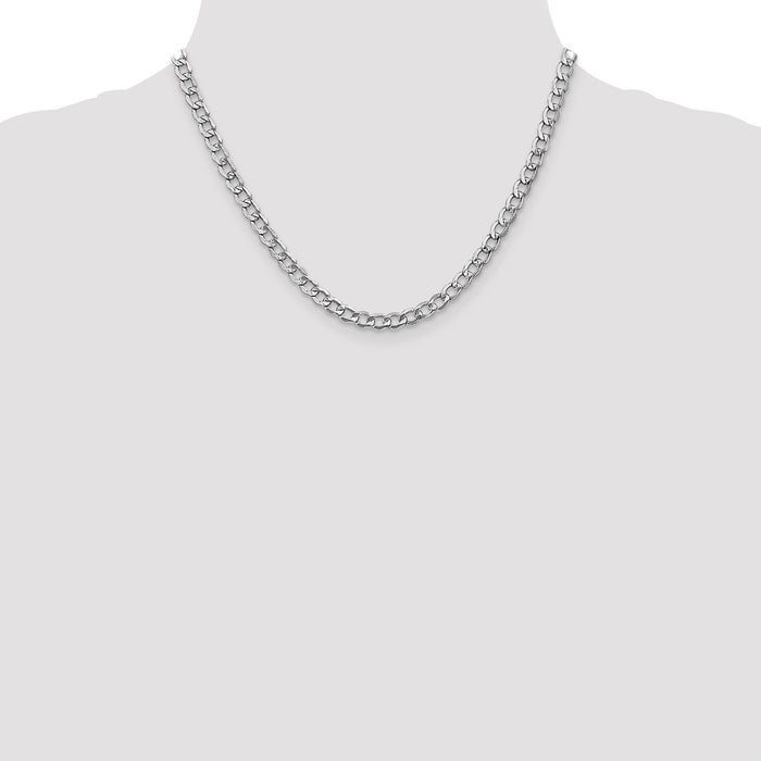 Exclusive 14K White Gold 18-Inch Curb Chain - Stylish 5.25mm Design-4
