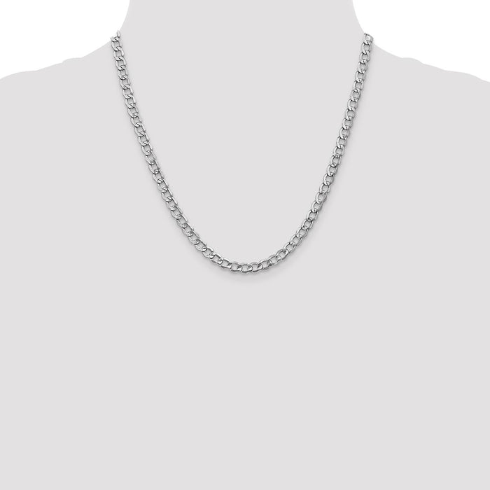 High-Quality 14K White Gold 20-Inch Curb Chain, Stylish 5.25mm Links-4