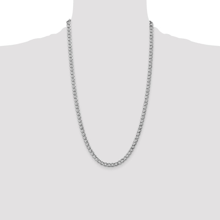 Buy Exclusive 14K White Gold 26-Inch Curb Chain - Stylish 5.25mm Links-4