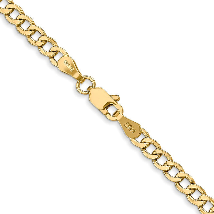 Buy Stylish 14K Gold 16-Inch 3.35mm Semi-Solid Curb Chain - Luxury Accessory!-3