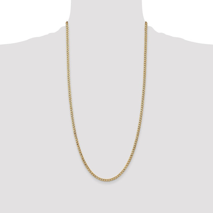Buy Stylish 14K Gold 28-Inch Curb Chain - 3.35mm Links, Lobster Clasp-4