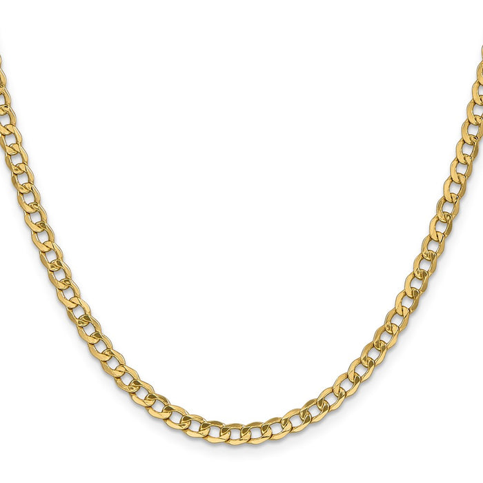 Buy Stylish 14K Gold 22-Inch Semi-Solid Curb Chain - 4.3mm Luxury Accessory-2