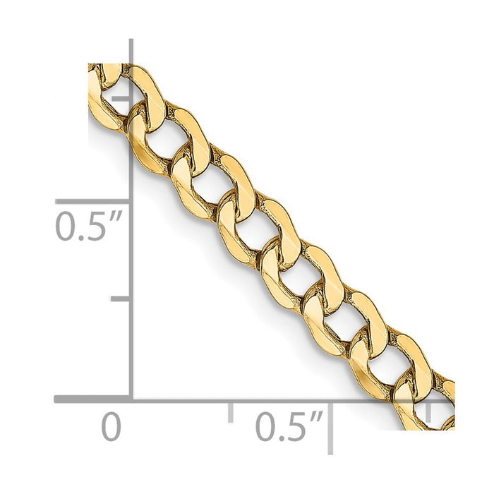 High-Quality 14K Gold 10-Inch 4.3mm Curb Anklet - Affordable Luxury!-2