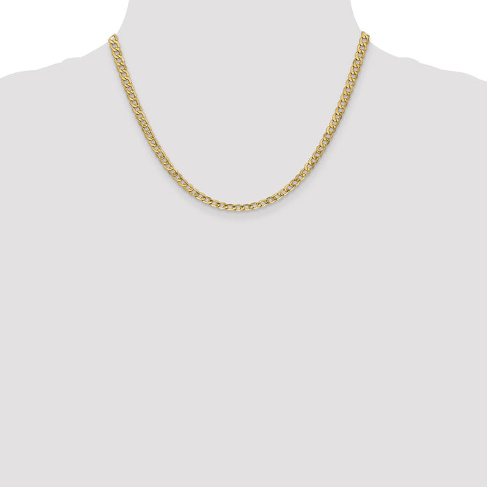 Shop Stylish 14K Gold 18-Inch Semi-Solid Curb Chain - 4.3mm, Lobster Clasp-4