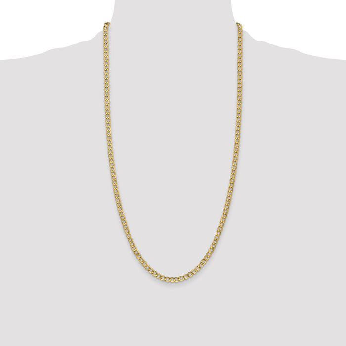 Buy Stylish 28-Inch 4.3mm 14K Gold Semi-Solid Curb Chain - Affordable Luxury-4
