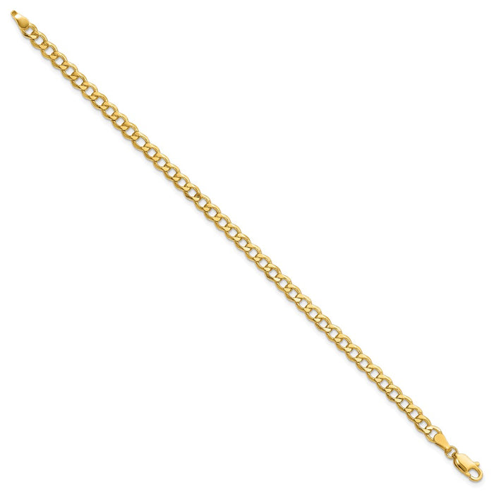Shop Stylish 14K Gold 8-Inch Semi-Solid Curb Bracelet - 4.3mm, Luxury Value-2