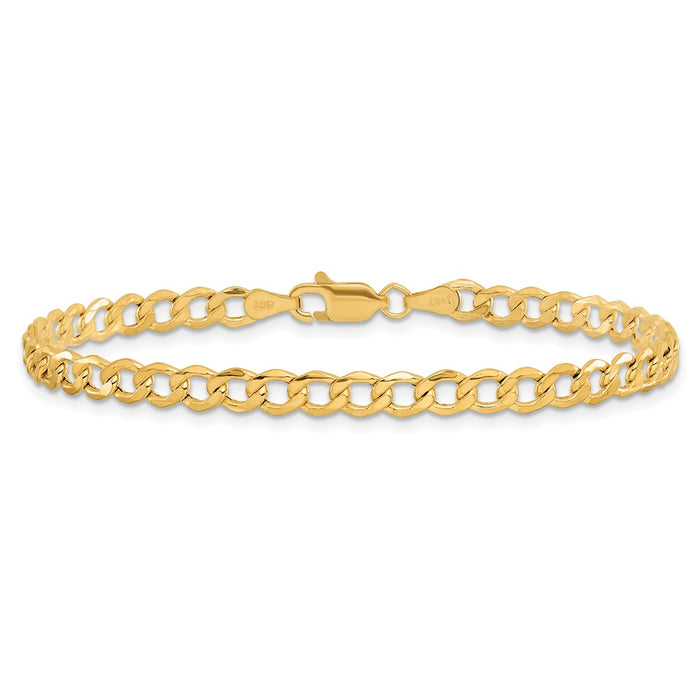 Shop 14K Gold 9-Inch 4.3mm Semi-Solid Curb Anklet - Stylish & Affordable!-4