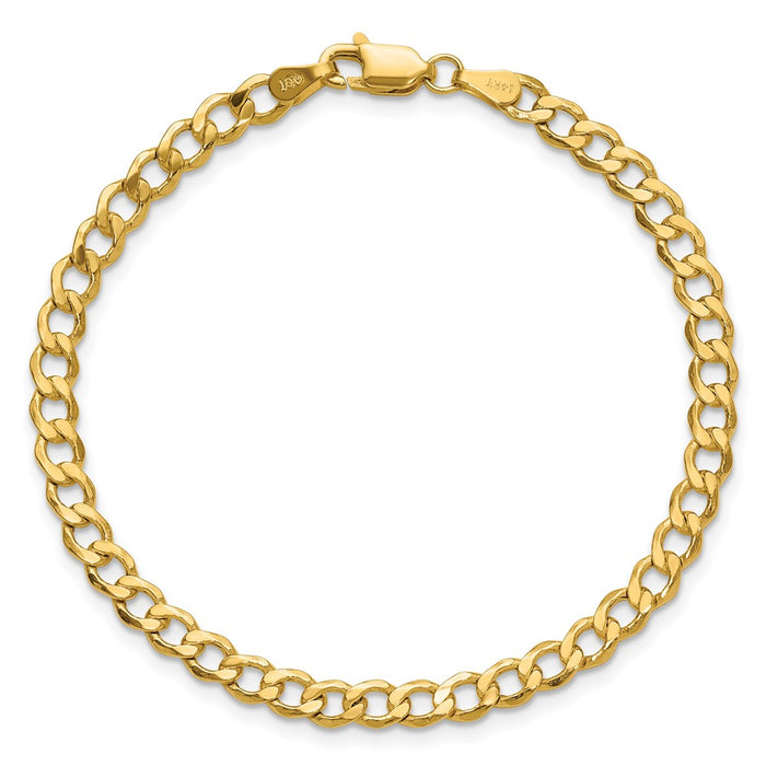 Shop 14K Gold 9-Inch 4.3mm Semi-Solid Curb Anklet - Stylish & Affordable!-5