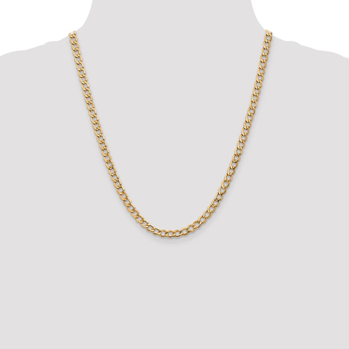 Shop Stylish 14K Gold 22-Inch Curb Chain - 5.25mm Links, Luxury Value-4