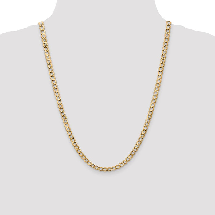 Exclusive 14K Gold 24-Inch 5.25mm Curb Chain - Affordable Luxury Accessory!-4
