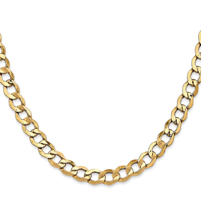 Shop Stylish 14K Gold 18-Inch Curb Chain - 6.5mm Links, Luxury Quality-2