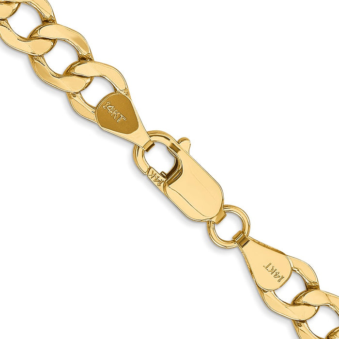 Buy Stylish 24-Inch 14K Gold 6.5mm Semi-Solid Curb Chain - Luxury Design-3