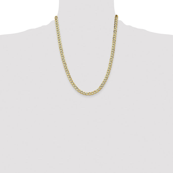 Shop 14K Gold 22-Inch Semi-Solid Curb Chain - Stylish 6.5mm Links, Luxury!-4