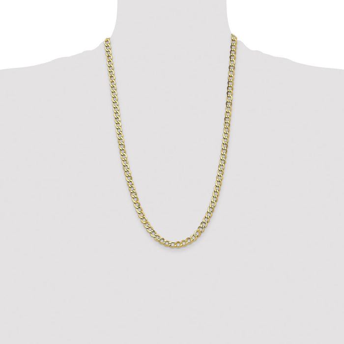 Shop 14K Gold 26-Inch 6.5mm Semi-Solid Curb Chain - Stylish & Affordable!-4