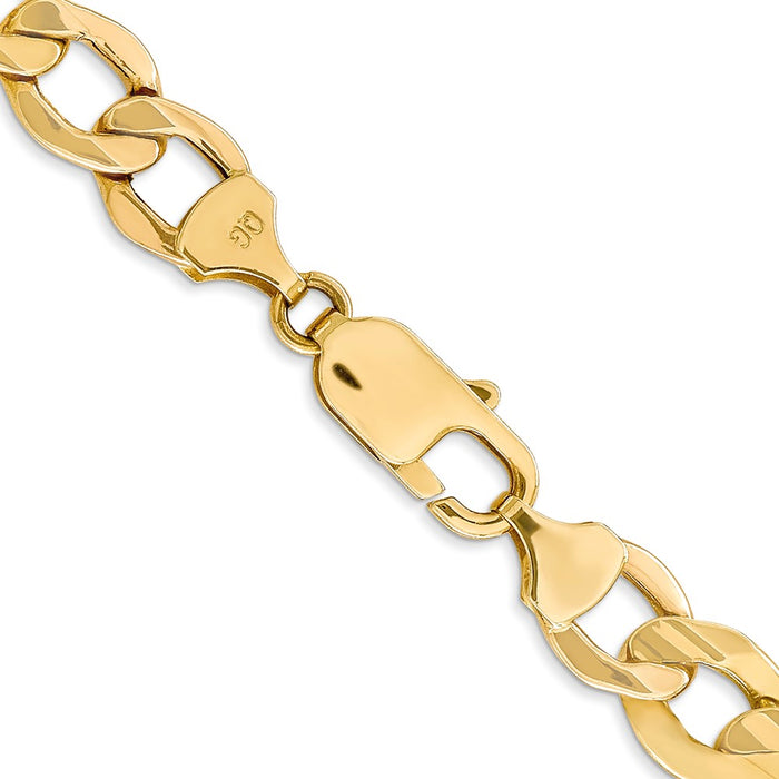 Exclusive 14K Gold 18-Inch 9mm Semi-Solid Curb Chain - Stylish & Affordable!-3