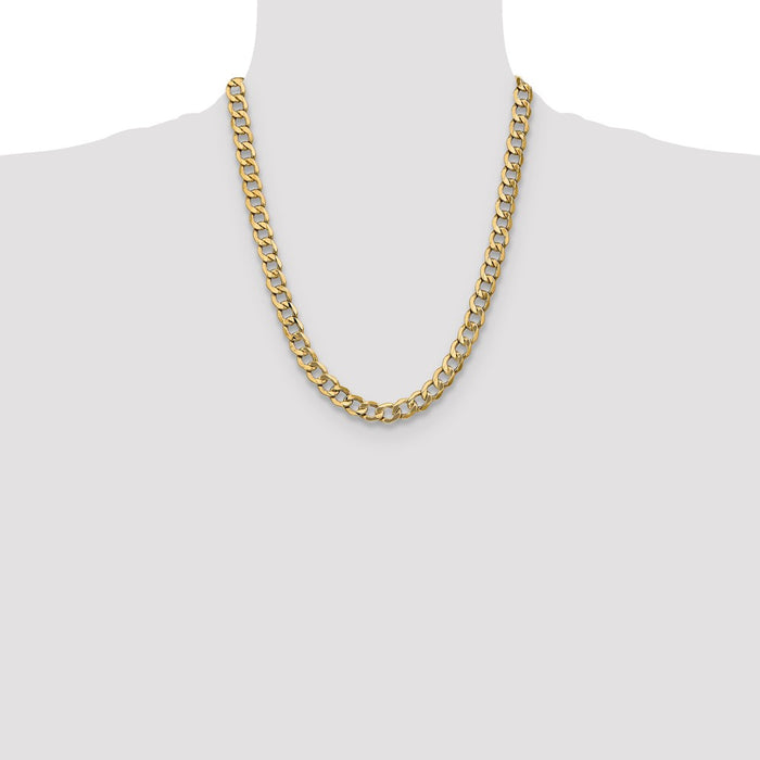 Buy Stylish 14K Gold 9mm Semi-Solid Curb Chain - Luxury You Can Afford!-4