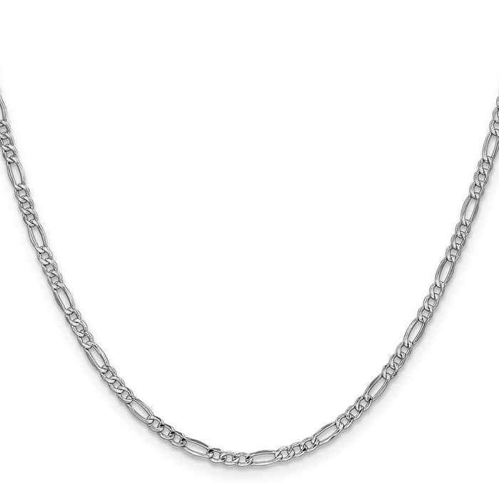 Buy 14K White Gold 18-Inch Figaro Chain - Stylish & Affordable Luxury-2