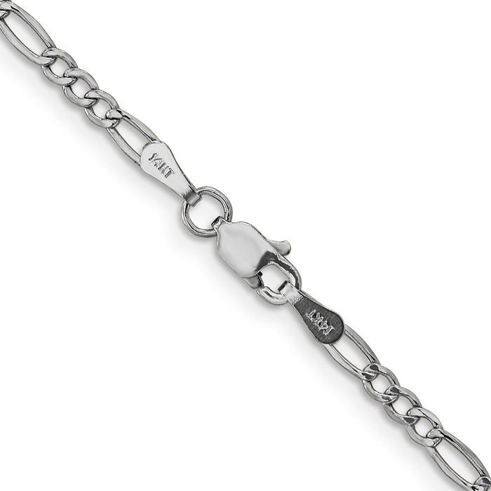 Shop Stylish 14K White Gold 26-Inch Figaro Chain - 2.5mm, Affordable Luxury-3