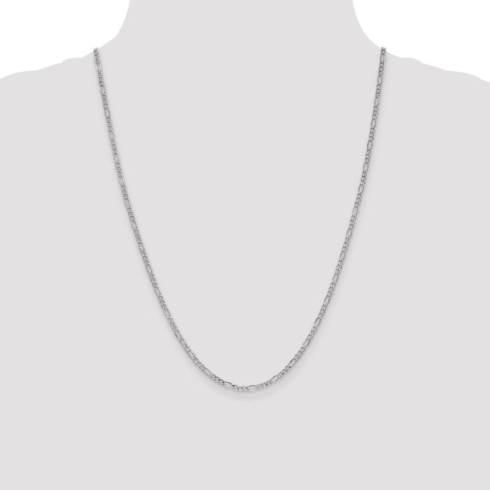 Buy Stylish 14K White Gold Figaro Chain - 24" x 2.5mm, Affordable Luxury-4