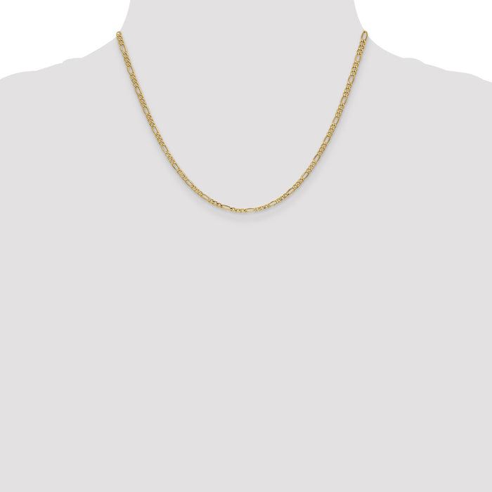 Shop Stylish 14K Gold 18-Inch 2.5mm Figaro Chain with Lobster Clasp-4